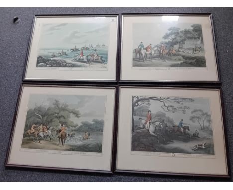 SET OF 4 REPRODUCTION HUNTING PRINTS 22 X 19"