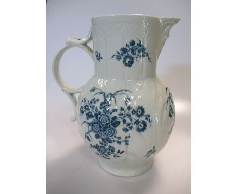 A Worcester blue & white mash jug, 23cm high  