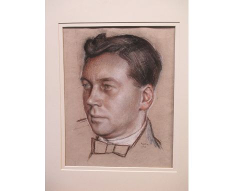 § Robert Sargent Austin, RA, RE, RWS (British, 1895-1973) Portrait study of a man in a bow tie, head and shoulders signed low