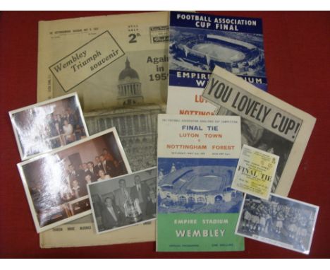 1959 FA Cup Final, Luton Town v Nottingham Forest [At Wembley] A Collection Of Items All Relating To The Game Played On 02/05