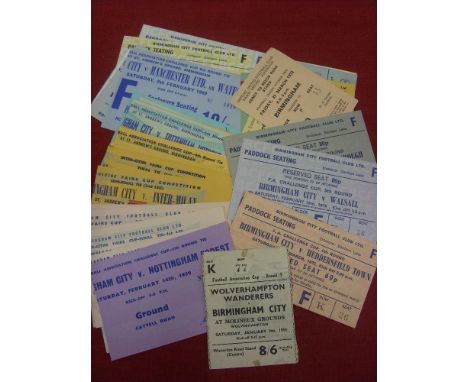 Tickets, Birmingham City, a fine collection of home (35) &amp; 10 away match tickets, Home (35), 1958/59 Nottm F (FAC), 1959/