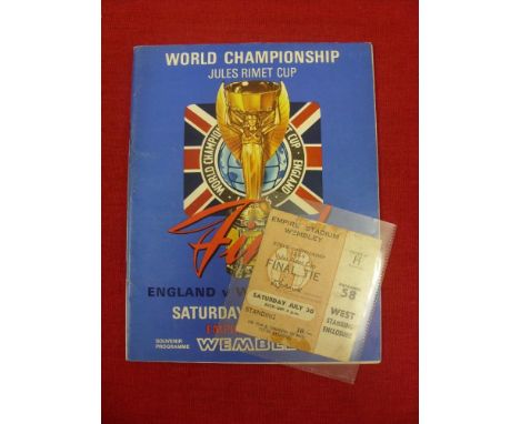 1966 World Cup, England v West Germany, a programme from the Final, played at Wembley on 30/071/966, autographed by Ball, Sti