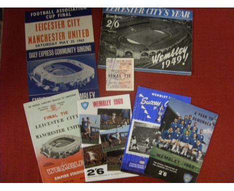 Leicester City, 1963 FA Cup Final, a programme, ticket and Daily Express Community Songsheet, from the game played at Wembley