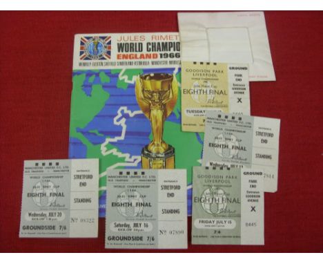 1966 World Cup, a collection of 5 match tickets, 12/07/66 at Everton Bulgaria v Brazil, 13/07/66 At Man Utd Hungary v Portuga