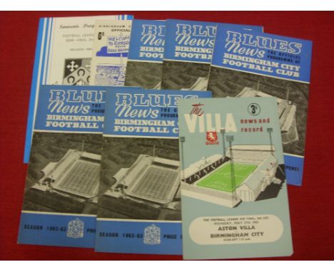 1963 FL Cup Final, Aston Villa v Birmingham City, a pair of programmes from both legs of the Final, played on 27/05/1963 and 