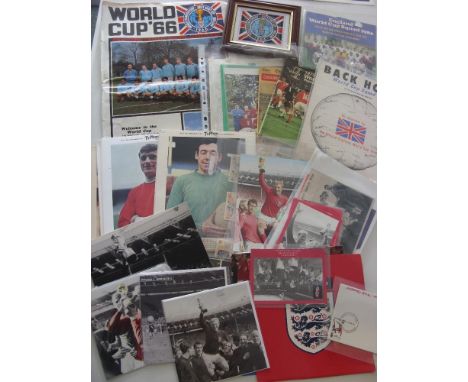 World Cup, a collection of various memorabilia to include, 1966 Evening Gazzete Special Supplement (Tees-Side), First Day Cov