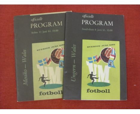 1958 World Cup, In Sweden, a pair of programmes featuring, Wales, against Hungary &amp; Mexico