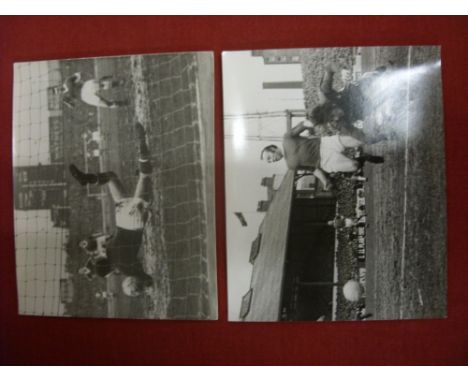 1958/1959 &amp; 1966/67 Chelsea v Manchester United, Two Original Press Photographs for the games played 20/12/1958, and 05/1