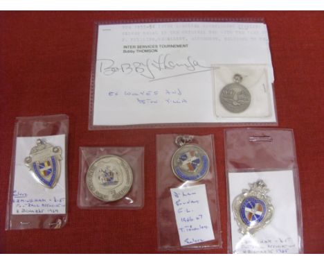 Football Medals, a collection of 5 silver medals, 1) Birmingham Sunday FL, 1946/47 as awarded to T Townley, 2) Birmingham And