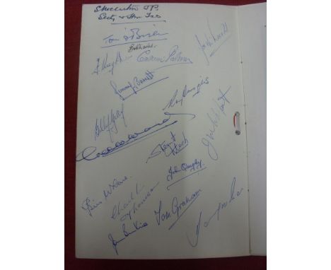 Nottingham Forest FA Cup winners 1959 - Fully autographed dinner menu marking Forest's achievement. This 24 page item with br