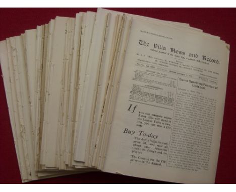 Aston Villa, a fine collection of 54 pre-war home programmes from 1929-1939, both from 1st team &amp; reserve team games, all