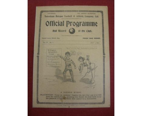 1912 FA Charity Shield, Blackburn Rovers v QPR, a very rare football programme from the game played at Tottenham on 04/05/191