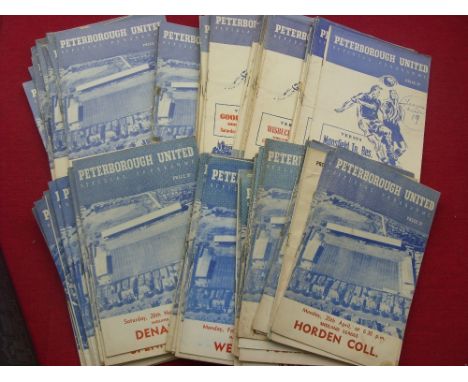 Peterborough Utd, a collection of 134 home football programmes, in various condition, both 1st team &amp; reserves, duplicati