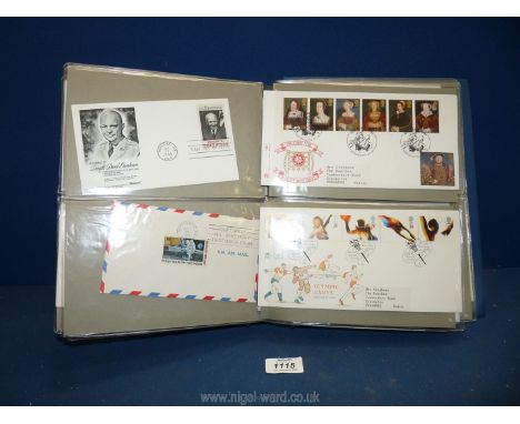 A folder of First Day covers, stamps and coins including; Apollo landing, etc.