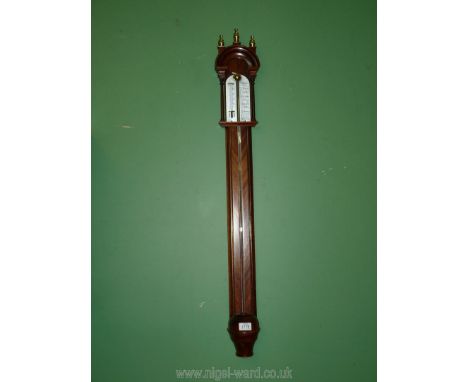 A Mahogany Stick Barometer by Russell of Norwich.