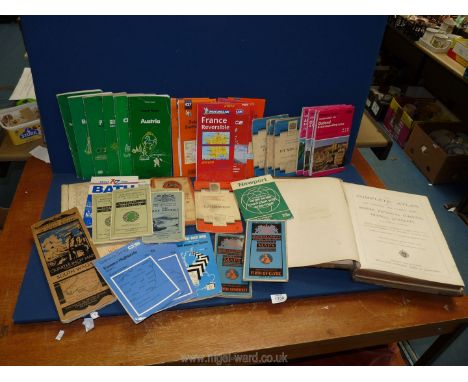 A quantity of ordnance survey maps including Batholomews, 'Wales and the Marches quarter inch cloth map etc and an illustrate