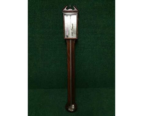 A 19th century mahogany stick barometer by G. Langiacaualo, Berwick