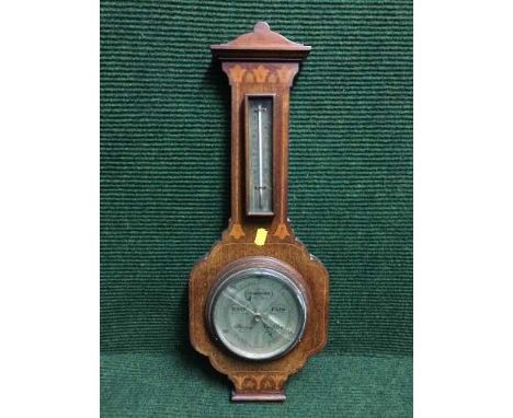 An Victorian inlaid mahogany barometer