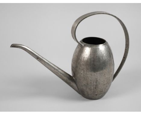 Kanne Nachfolger Karl Raichle Wilhelm Riede, 1960er Jahre, gestempelt Rein-Zinn Riede, handgeschmiedet, R Meersburg, handgetr