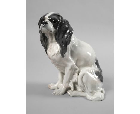 Rosenthal großer ”King Charles Spaniel”Entwurf Dorothea Moldenhauer 1919, signiert, grüne Stempelmarke mit Zusatz Selb-Bavari