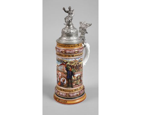 Reservistenkrug Grenadierregiment 110/169 Mannheimbezeichnet "2. Comp. 2. Bad. Gren. Rgt. Kaiser Wilh. I. N0. 110. Mannheim 1