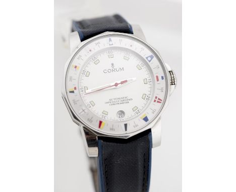 Corum, Admiral's Cup, Automatic officially certified chronometer. Ref. 982.530.20. N° 802609. Mvt automatique, boîtier en aci
