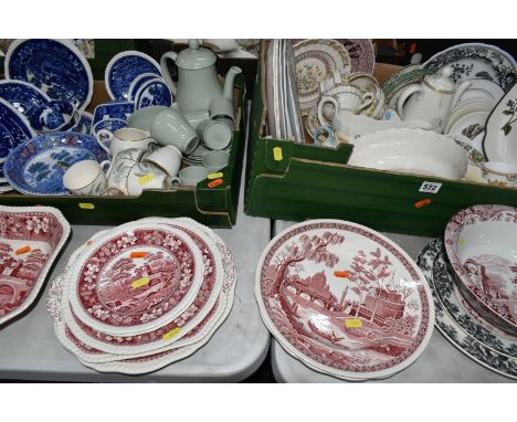 TWO BOXES AND LOOSE COPELAND SPODE TEA/COFFEE AND DINNERWARE, to include a 'Buttercup' pattern tea set, 'Wicker Lane' tea war