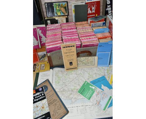 One Suitcase containing approximately 190 MAPS &amp; GUIDES of regions, towns and cities in the UK, a large number of which a