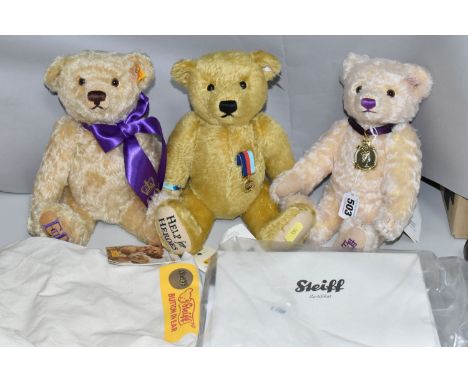 THREE STEIFF COLLECTORS TEDDY BEARS, comprising 'Help For Heroes' bear, with certificate, 'Diamond Jubilee' bear to commemora