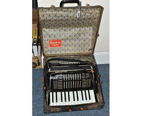 A SUPER STRADELLA, 15 Key Accordion in a case with a label 'Barera Venezia' attached (1)