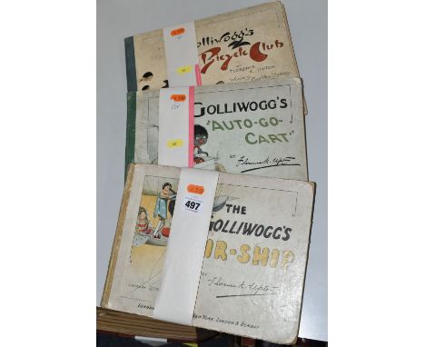 UPTON; Florence K, three vintage book titles from the Author, The Golliwogg's Air-Ship, The Golliwogg's Auto-Go-Cart and The 