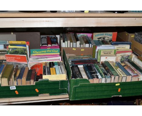 FOUR BOXES OF BOOKS, LP'S &amp; CD'S containing approximately 125 miscellaneous book titles in hardback and paperback formats