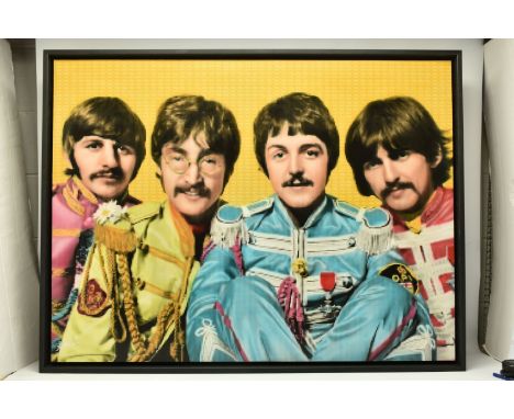 NICK HOLDSWORTH (BRITISH CONTEMPORARY) 'THE BEATLES - SGT PEPPER',  pixelated portraits of The Beatles, signed bottom left, m