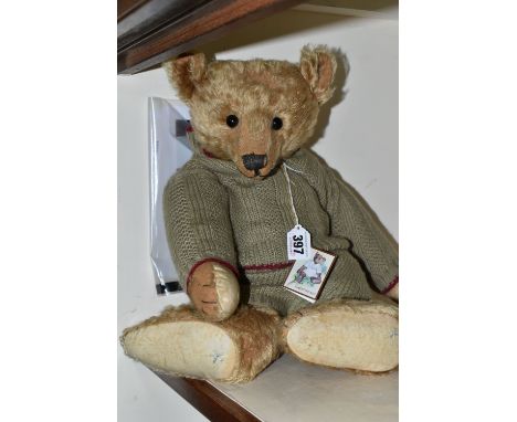 A FORGET-ME-NOT BEARS 'PADDLERS RABBLE' TEDDY BEAR, made in vintage style by Mary of Forget-Me-Not Bears, limited edition no 