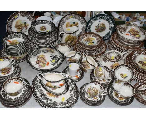 A LARGE QUANTITY OF PALISSY (ROYAL WORCESTER) 'GAME SERIES' PATTERN DINNERWARE, to include covered tureens, teapot, jugs, din