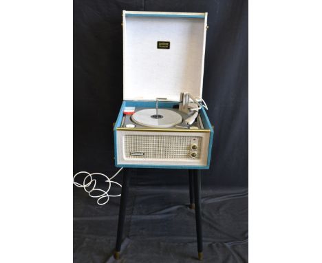 A vintage 1960's original Dansette Bermuda Monarch record player, with legs, with replacement needle