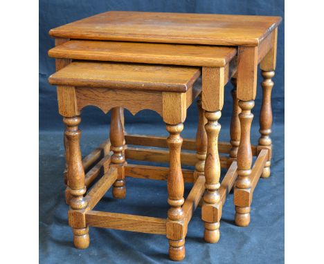 A light oak nest of tables