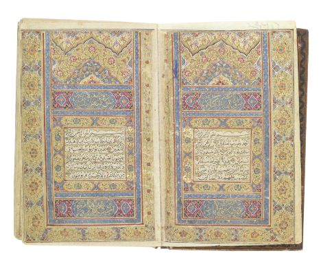 A small illuminated Qur'an copied by Abdullah bin 'Ashur Qajar Persia, dated AH 1235/AD 1819-20Arabic manuscript on paper, 17
