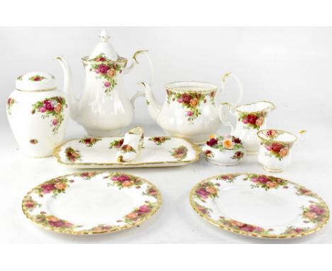 A Royal Albert 'Old Country Roses' tea service to include cups, saucers, teapot, sugar bowl, side plates, sandwich plates, mi