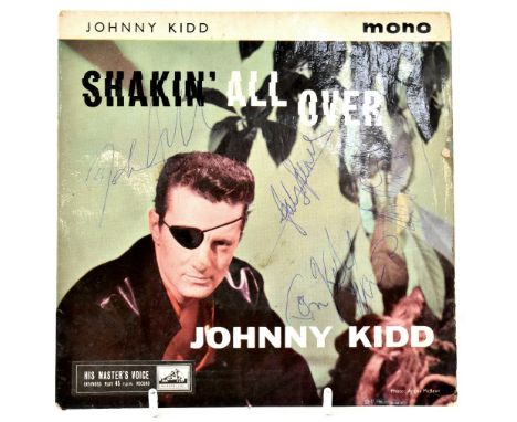 JOHNNY KID & THE PIRATES; a 45rpm single 'Shakin' All Over', with various signatures to the sleeve.We have not authenticated 