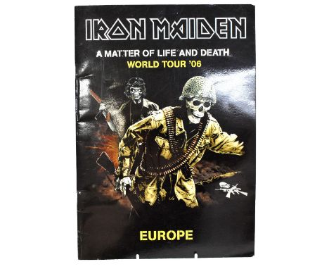 IRON MAIDEN; an 'A Matter of Life and Death World Tour 06 Europe' Programme, the centrefold photograph of the band bearing si