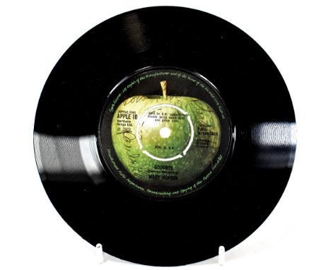 PAUL MCCARTNEY & MARY HOPKIN; a 45rpm single 'Sparrow/Goodbye', bearing the signatures of Paul McCartney and Mary Hopkin to t