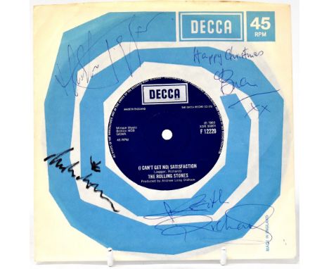 THE ROLLING STONES; a 45rpm single 'I Can't Get No) Satisfaction/The Under Assistant West Coast Promotion Man', inscribed 'Ha