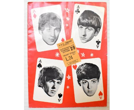 THE BEATLES; a programme and ticket stub for the concert held at the A.B.C. Cinema, Plymouth, first performance Thursday 29th