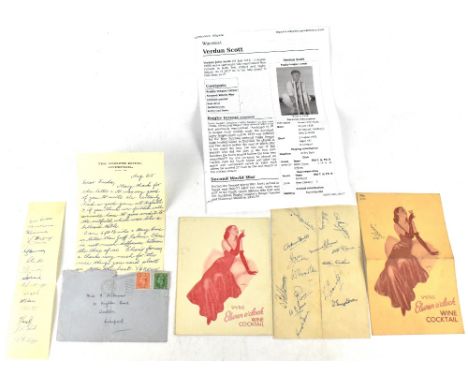 CRICKET INTEREST; a small group of ephemera relating to cricket, including a letter from Verdun John Scott, a cricketer with 