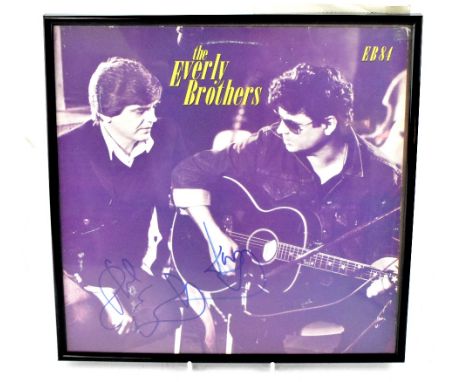 THE EVERLY BROTHERS; LP and sleeve signed by both brothers, framed and Perspex glazed, with certificate of authenticity dated