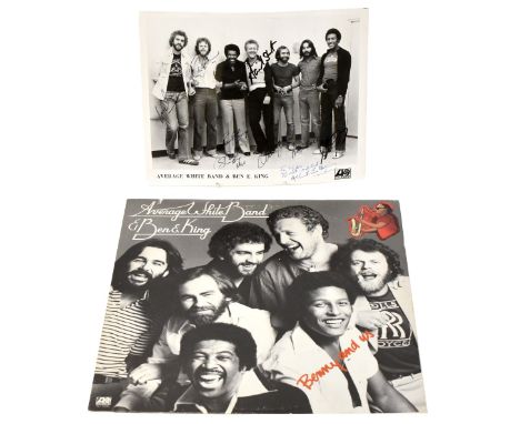 AVERAGE WHITE BAND & BEN E KING; an LP bearing signatures to the rear cover of all the people concerned, including inscriptio
