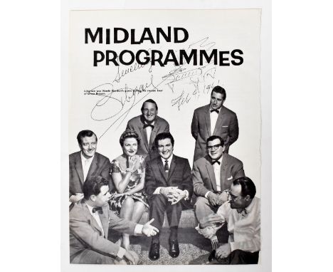LIBERACE; 'Midland Programmes' page torn from a book or magazine bearing signature of the star, with inscription and date 'Fe