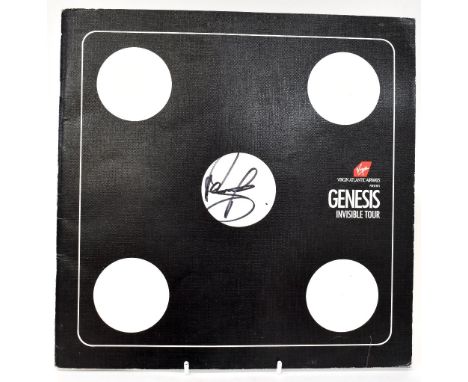 GENESIS; a 'The Invisible Tour' programme bearing signatures of the five band members to the interior and further signature t