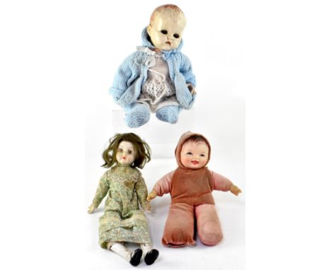 Three vintage and antique collectors' dolls to include a 19th century example with painted bisque head, real hair, bisque han